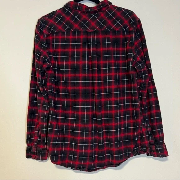 Weatherproof Red and Black Plaid Button Down Shirt Size Large - Picture 2 of 6